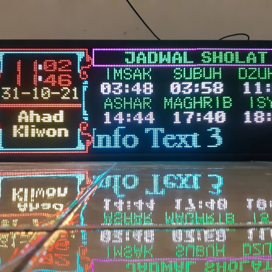 Kontroler Jam Jadwal Waktu Sholat JWS RGB 2x3 panel P5 - Tartil