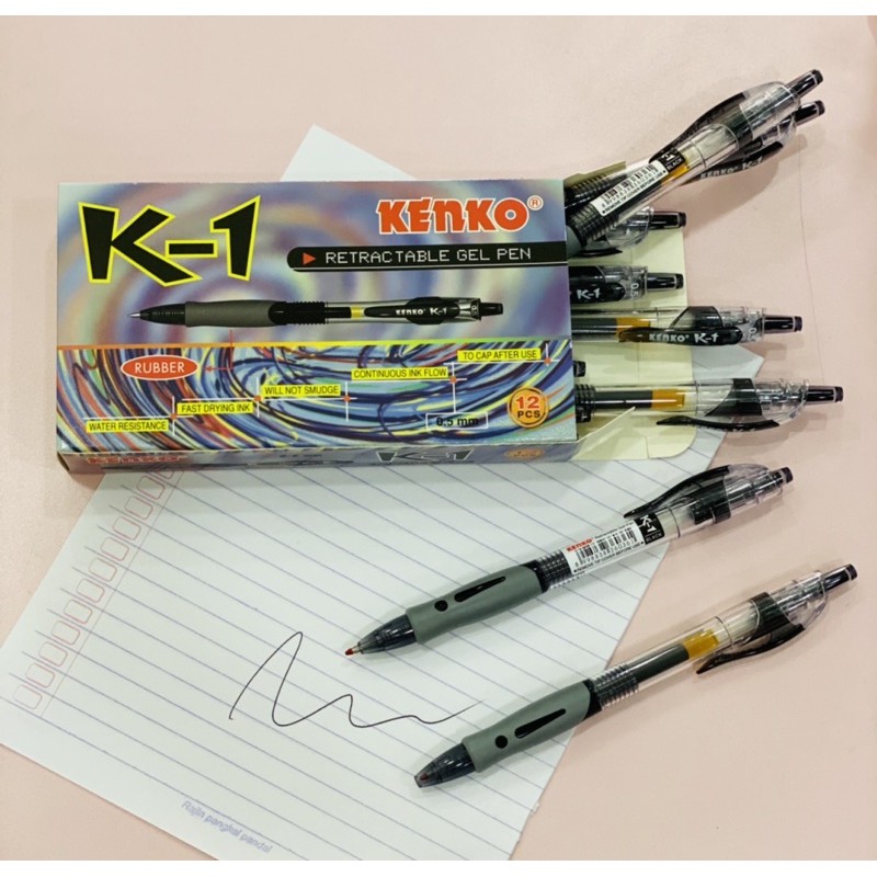 

[12PC] PEN GELL KENKO K1 K-1 HITAM