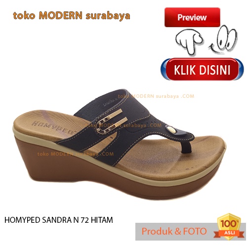 HOMYPED SANDRA N 72 HITAM sandal wanita casual wedges sandal jepit