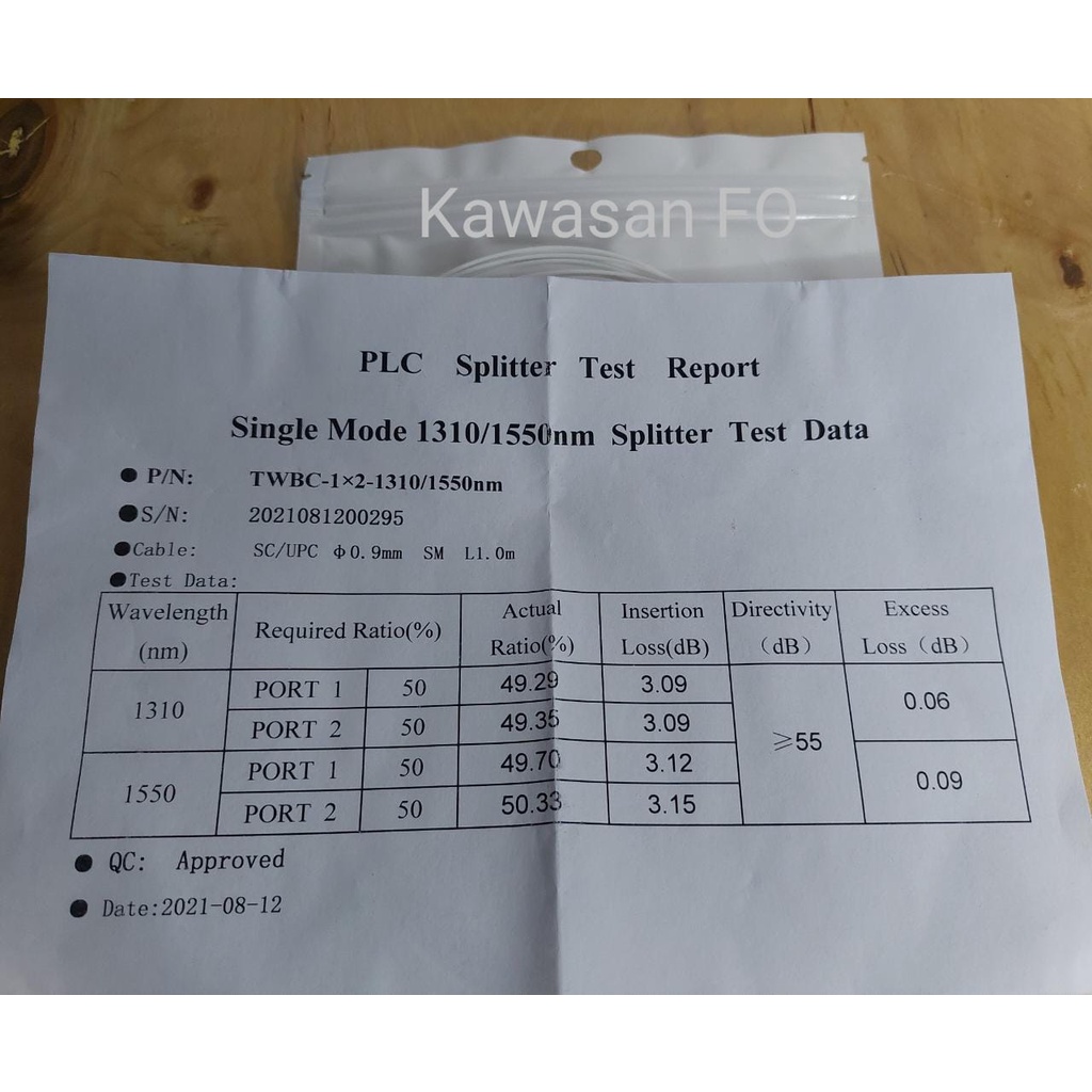 PLC Splitter 1:2 SC UPC / Passive Splitter 1 2 SC UPC Fiber Optik