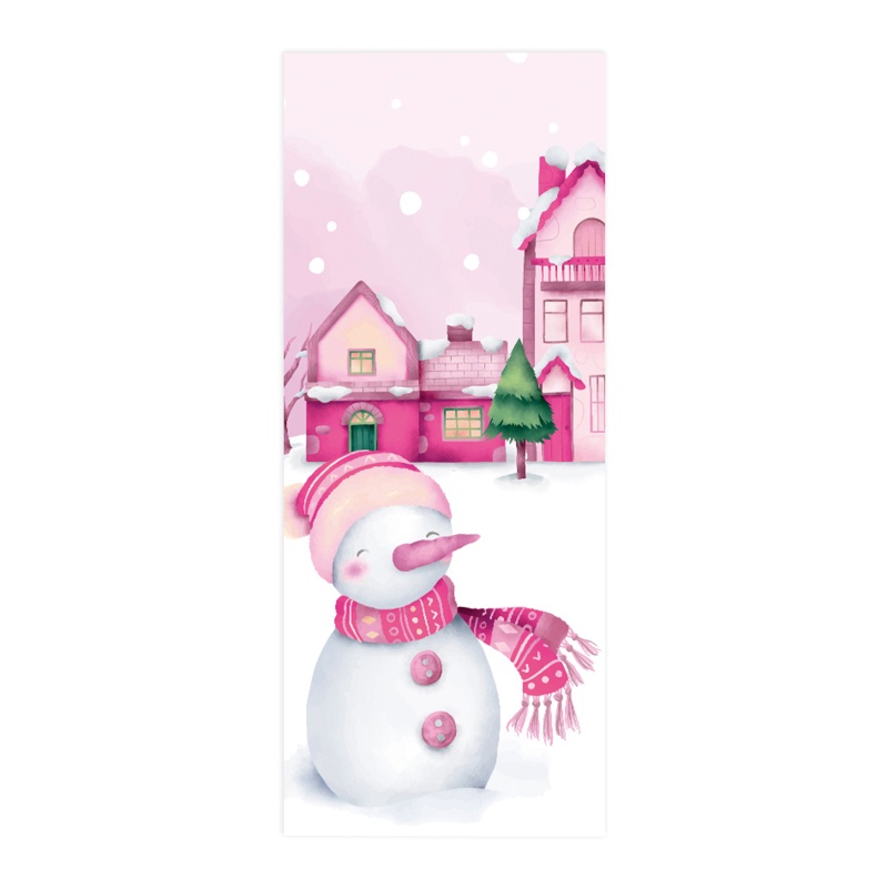 Zzz 2pcs / set Stiker Dinding / Pintu / Kulkas Anti Air Motif Snowman Natal