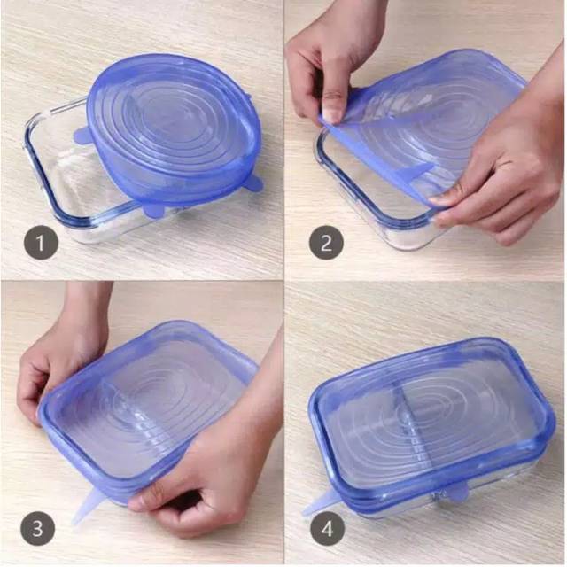 6 pcs Silicone food cover penutup makanan