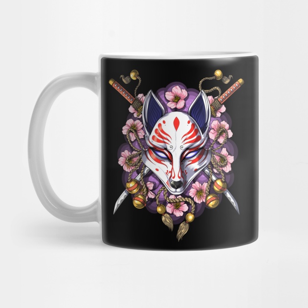 Mug Motif Kitsune Fox Mask