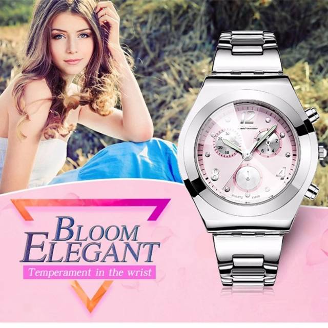 LONGBO JAM WANITA ELEGAN KASUAL STAINLESS STEEL SILVER
