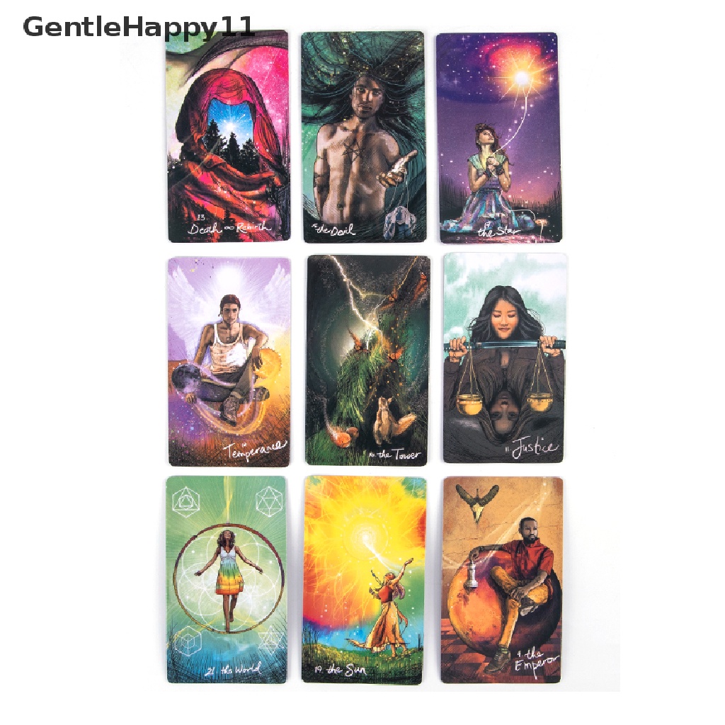 Gentlehappy 78pcs Kartu Tarot Light Seer 's Untuk Pesta / Liburan