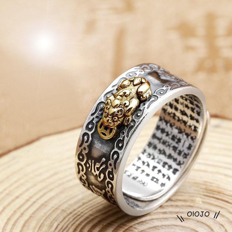 Cincin Model Terbuka Desain Ukiran Hati Gaya Retro Untuk Pria ol2