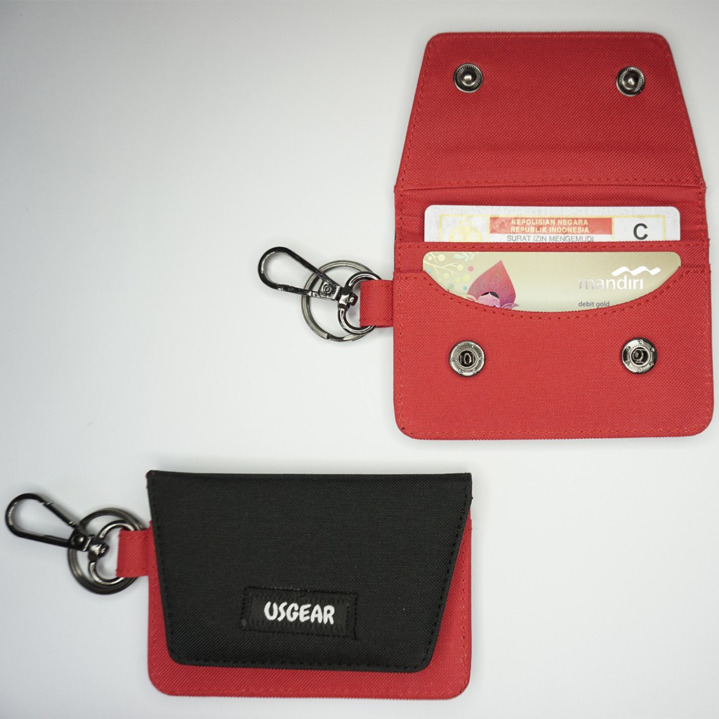 Dompet STNK E-TOLL SIM Mobil Motor / Gantungan Kunci STNK / Hitam Merah - UGDA0008