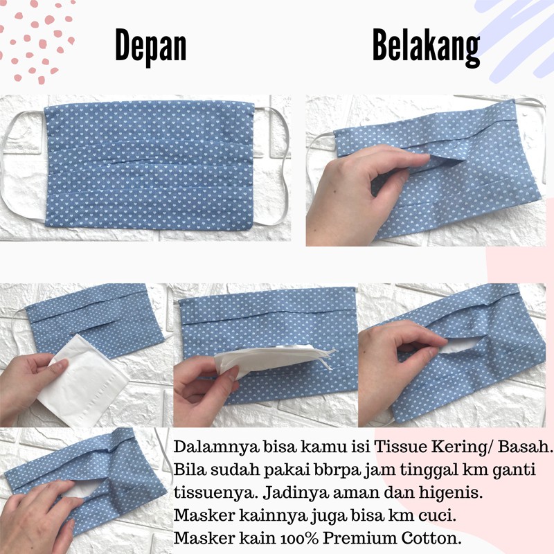 Masker Kain Katun dengan Kantong Filter 382