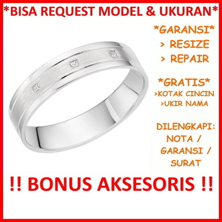 Gratis Tulis Ukir Nama Bisa Pesan Model Garansi Silver Asli Cincin Kawin Perak Nikah Tunangan Id434