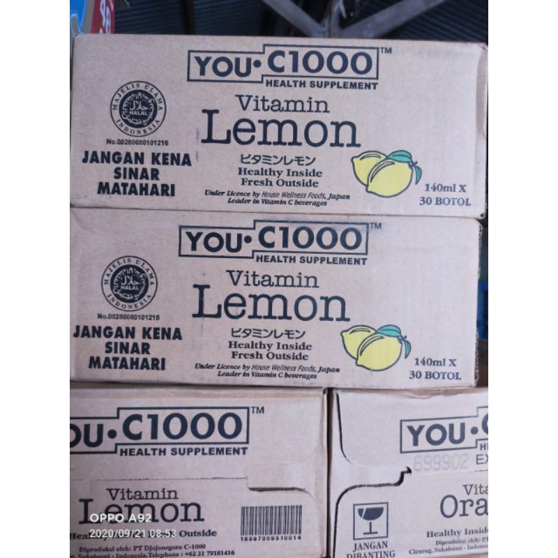 lemon you c 1000 vit c 140ml botol kaca