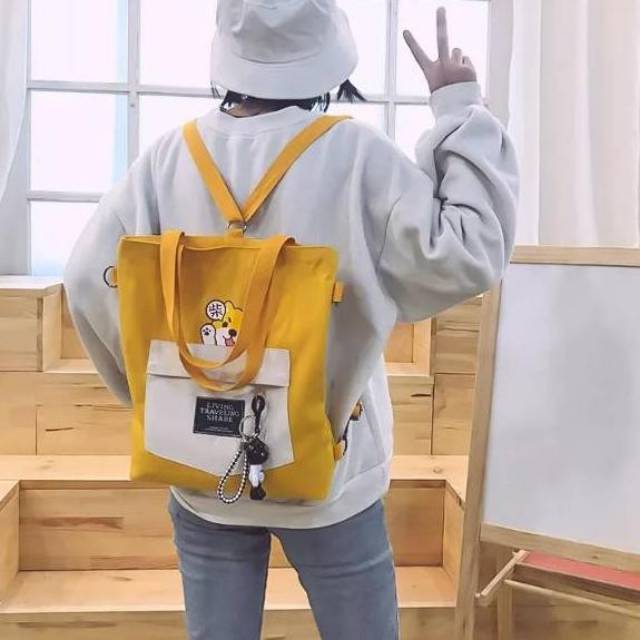 RAJA Tas kanvas Tote KUCING//ala Korea kekinian