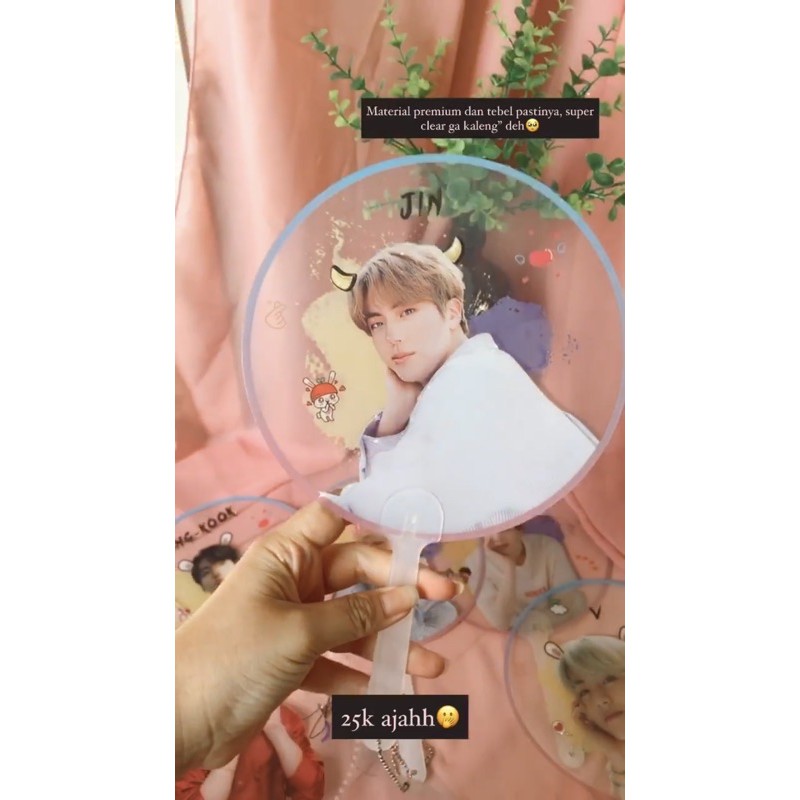 [READY STOCK] Kipas Ganteng Transparant Fan BTS Jungkook Taehyung Jin Suga Jimin