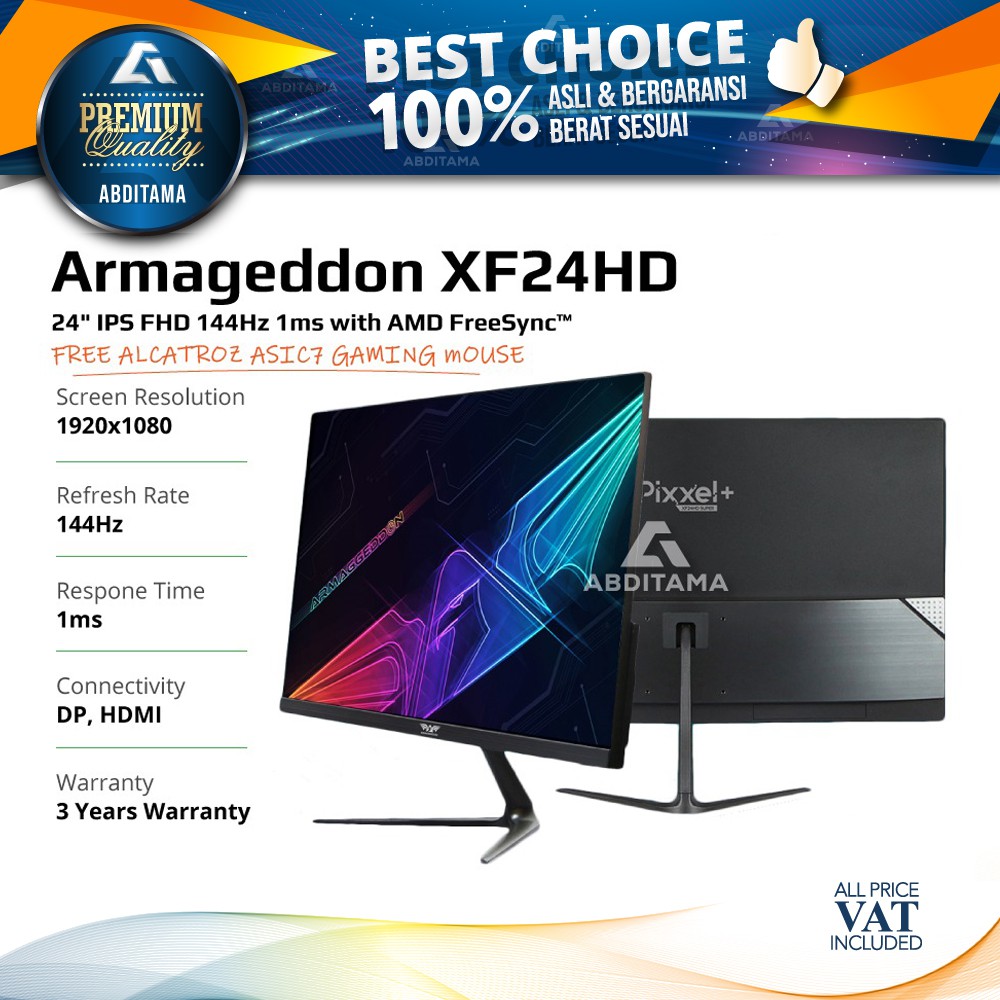 Monitor LED Armageddon XF24HD SUPER 24" IPS 1080 144hz 1ms HDMI DP