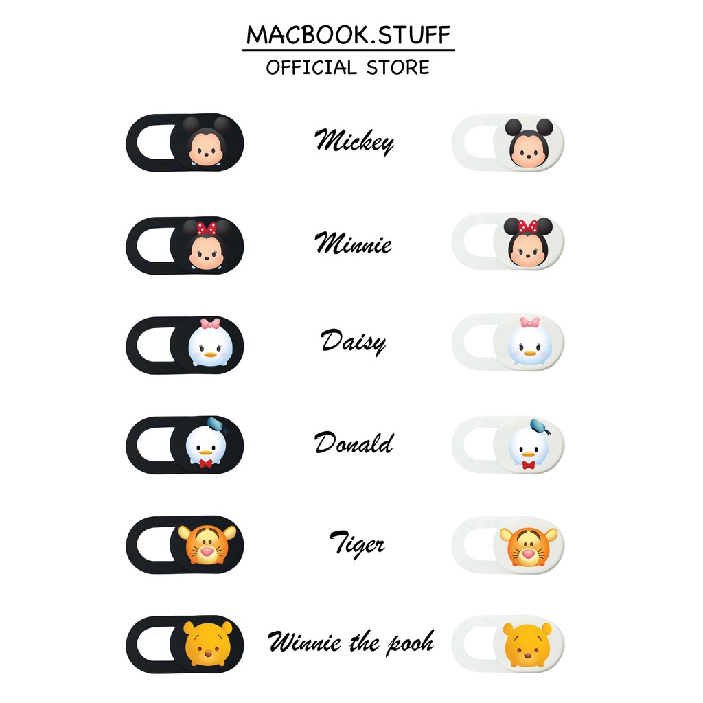 CUSTOM DISNEY PELINDUNG PENUTUP WEBCAM KAMERA COVER CAMERA DEPAN TSUM MICKEY MINNIE TIGER DONALD DAISY POOH LAPTOP HP ASUS DELL SAMSUNG