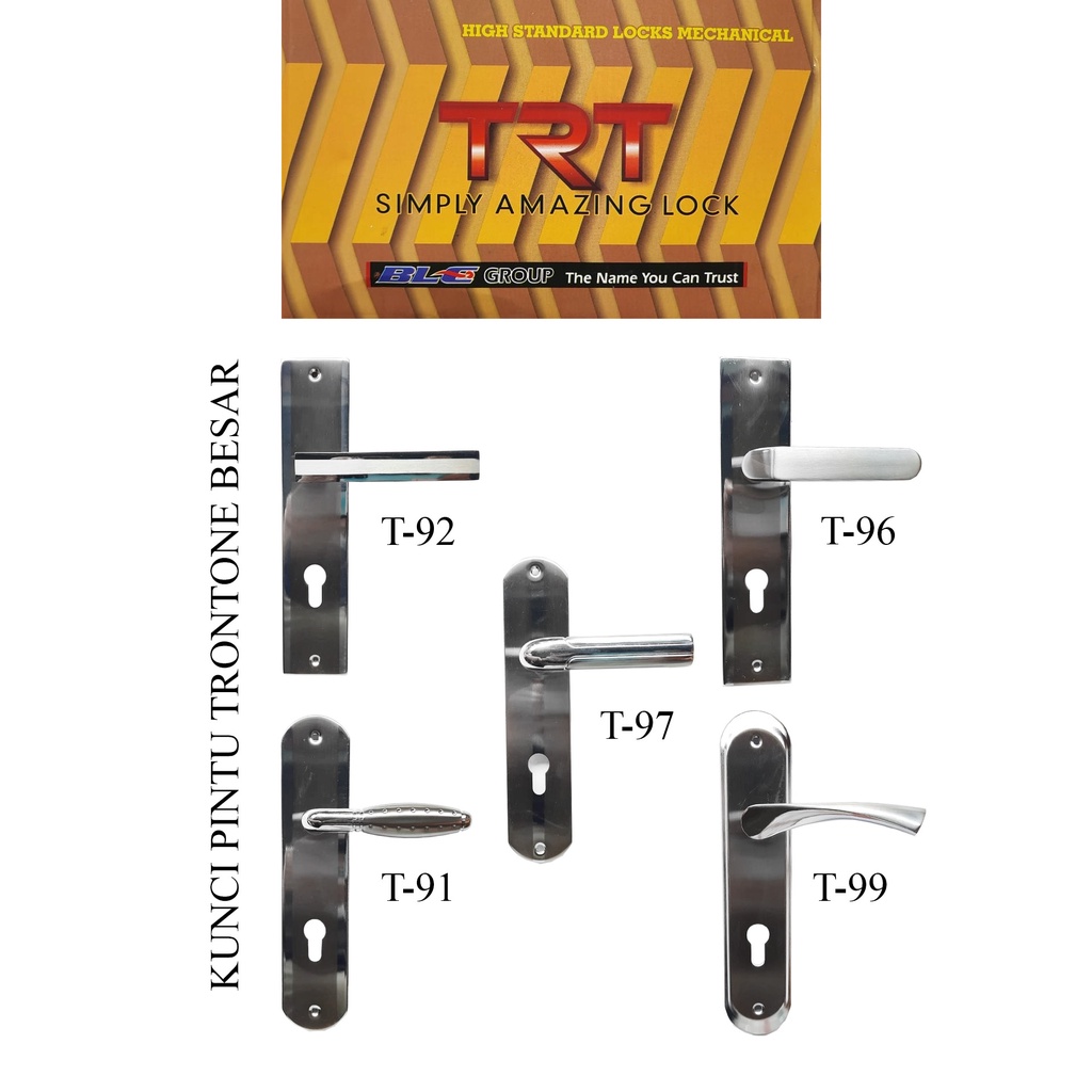 Kunci Pintu Trontone Besar Silver / sn dengan Berbagai Motif.(Grup Belluci)