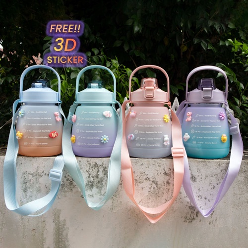 Botol Anak Stiker Imut Lucu Laki-laki Murah Sedotan C7A8 Gepeng Gradasi Tk Flip Unik Terbaru Tali Es