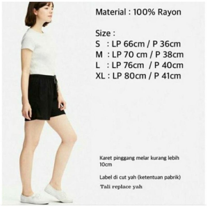 CELANA PENDEK SANTAI WANITA UNIQL | HOTPANTS UNIQL RAYON