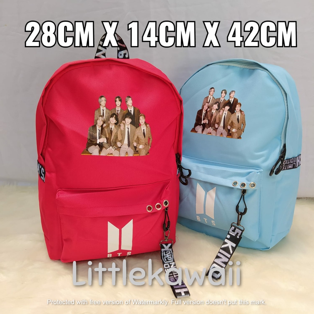 LK/Tas Ransel Laptop Backpack BTS  BT21 Sekolah Fashion Wanita Remaja Unofficial Import