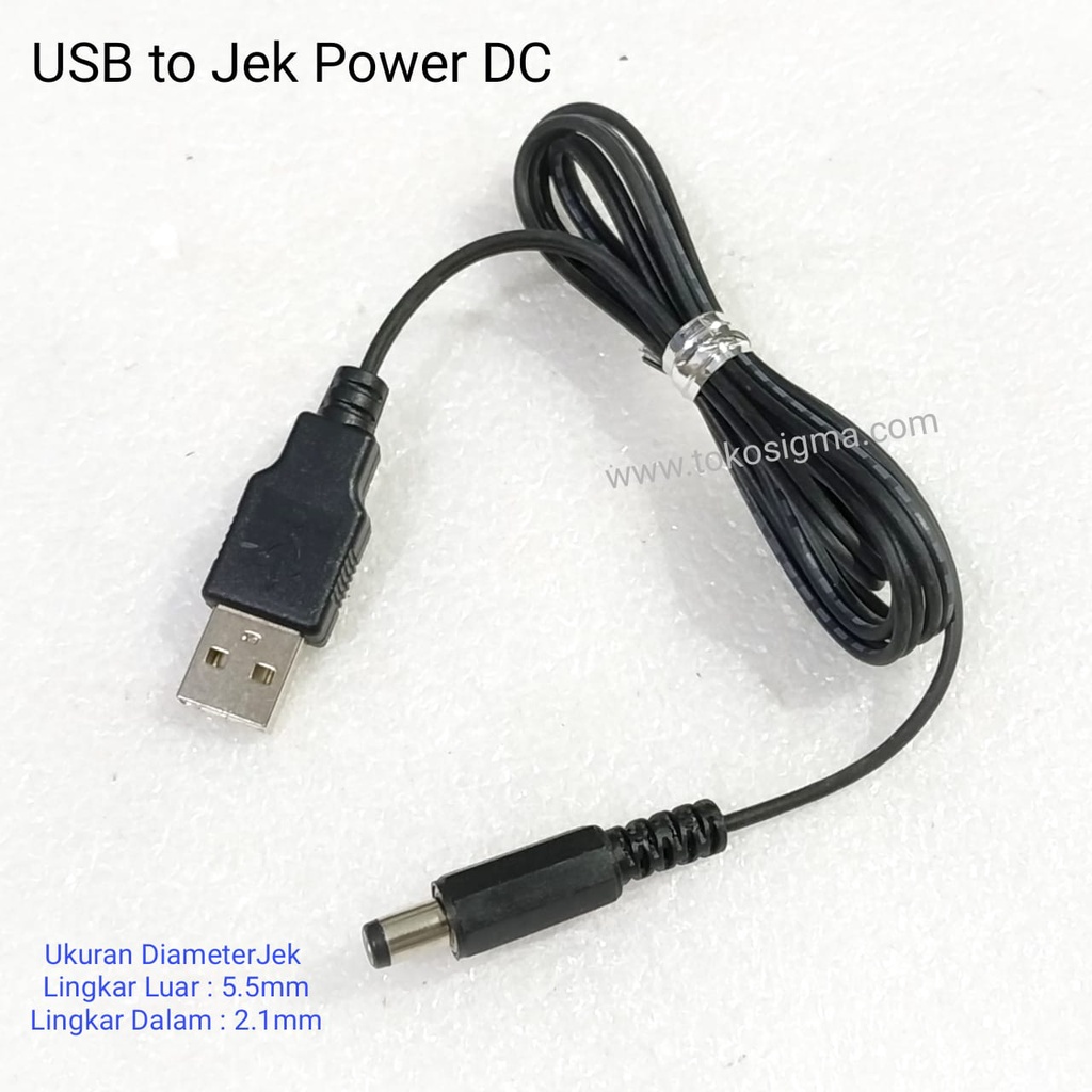 Kabel USB to Jek Power Supply Colokan 5.5x2.1mm DC 5.5 2.1 mm Adapte