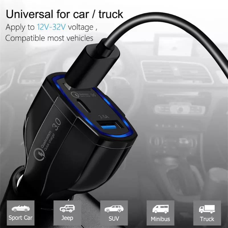 [RO ACC] NVN-SV3 CHARGER MOBIL PD FAST CHARGING CAR CHARGER QUALCOMM 3.0