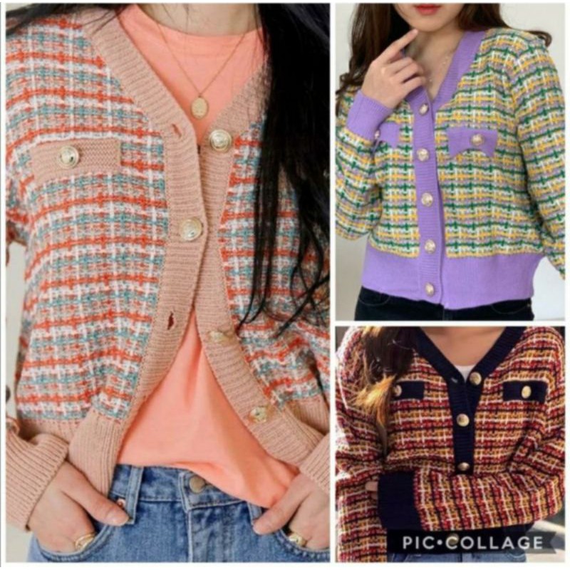Tweed Cardigan Premium (Kardigan Rajut Korea)