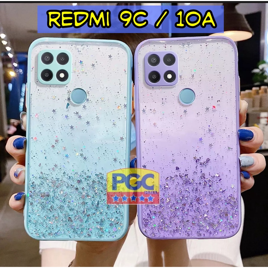 SOFTCASE GLITER ( XIAOMI REDMI 9C / REDMI 10A ) TERBARU CASE DOVE GLITER FUZE TRANSPARAN DENGAN PROT