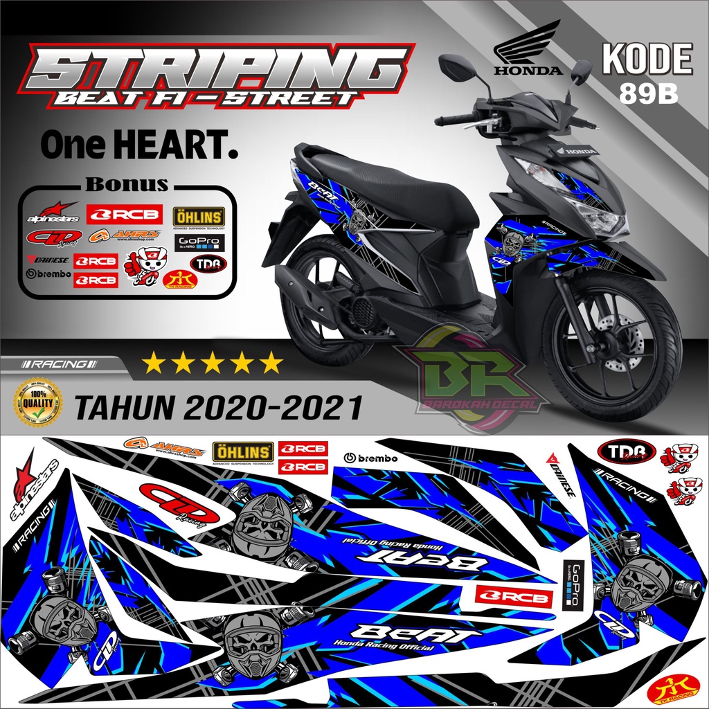 Striping Beat New 2020-2023 Stiker Lis Beat New Variasi kode 89