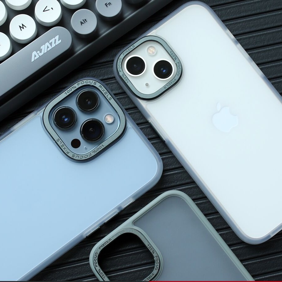 For iPhone High Quality Matte Translucent Aluminum Lens + Aluminum Button 11 Pro Max 12 Pro Max 13 Pro Max Case