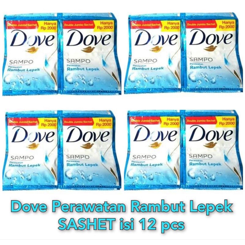 Dove Shampo Perawatan Rambut Lepek Renceng isi 12 PCs / 1lusin