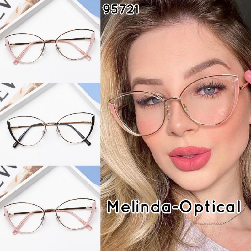 Frame kacamata cat eye stainelss fashion cewek L95721,Kacamata Wanita Minus Antiradiasi,Kacamata Mod