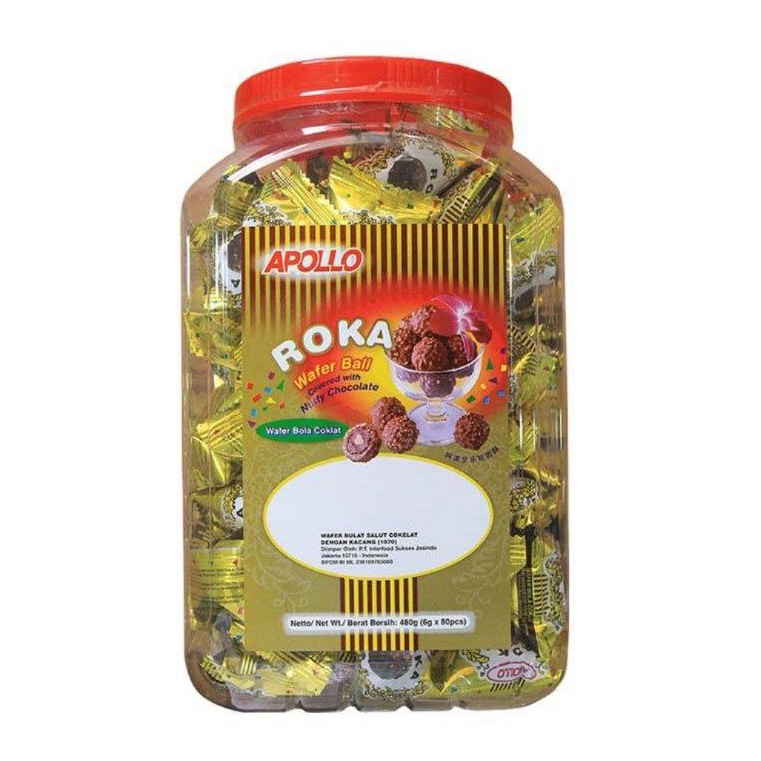 

coklat apollo roka 480 gr isi 70 pcs apolo wafer crunchy