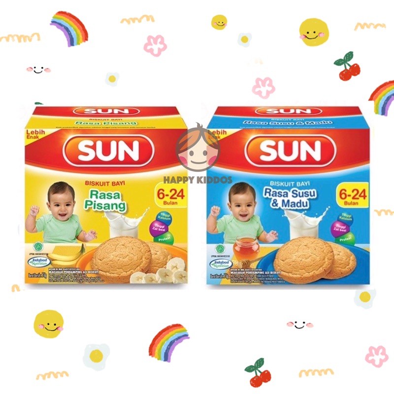 SUN Biskuit Bayi Rusk 6+ Rasa Pisang / Susu &amp; Madu 75 gr MPASI BAYI