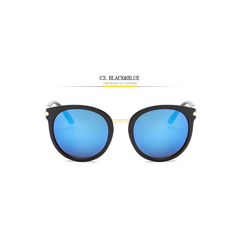 Putaran Ulzzang Style Mode Cermin Sunglasses Wanita Desainer Korea Daftar Baru Kacamata Matahari Anti UV400