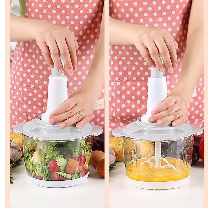 Chopper blender pemotong manual tekan pencacah penggiling daging mixer adonan multi fungsi