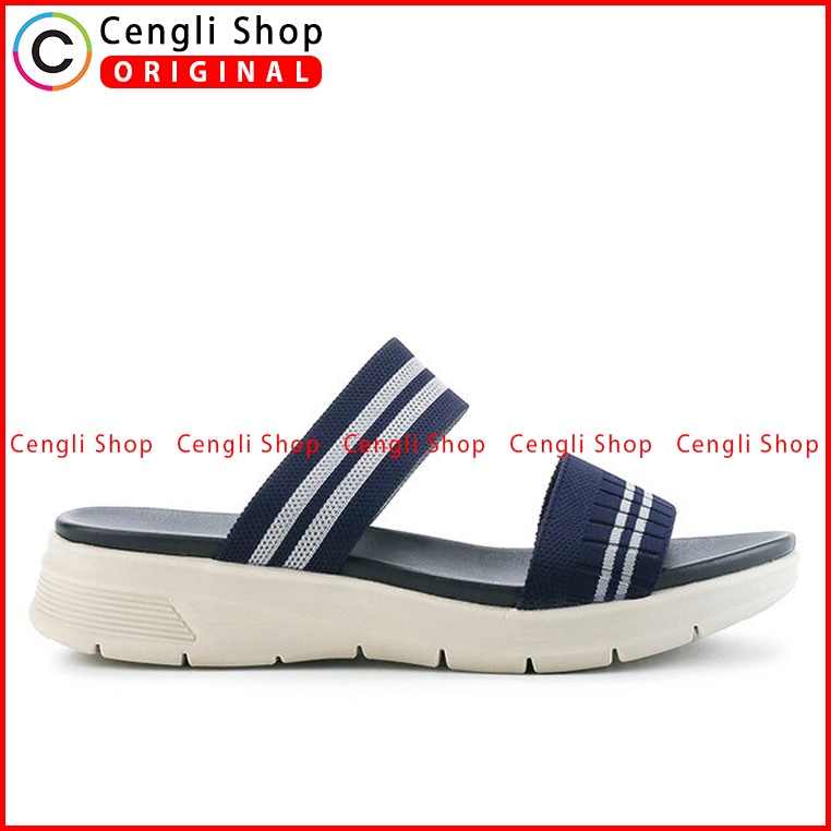 SANDAL FLAT OBERMAIN WANITA ORIGINAL SLIDE ASLI TERBARU BIRU NAVY OW04