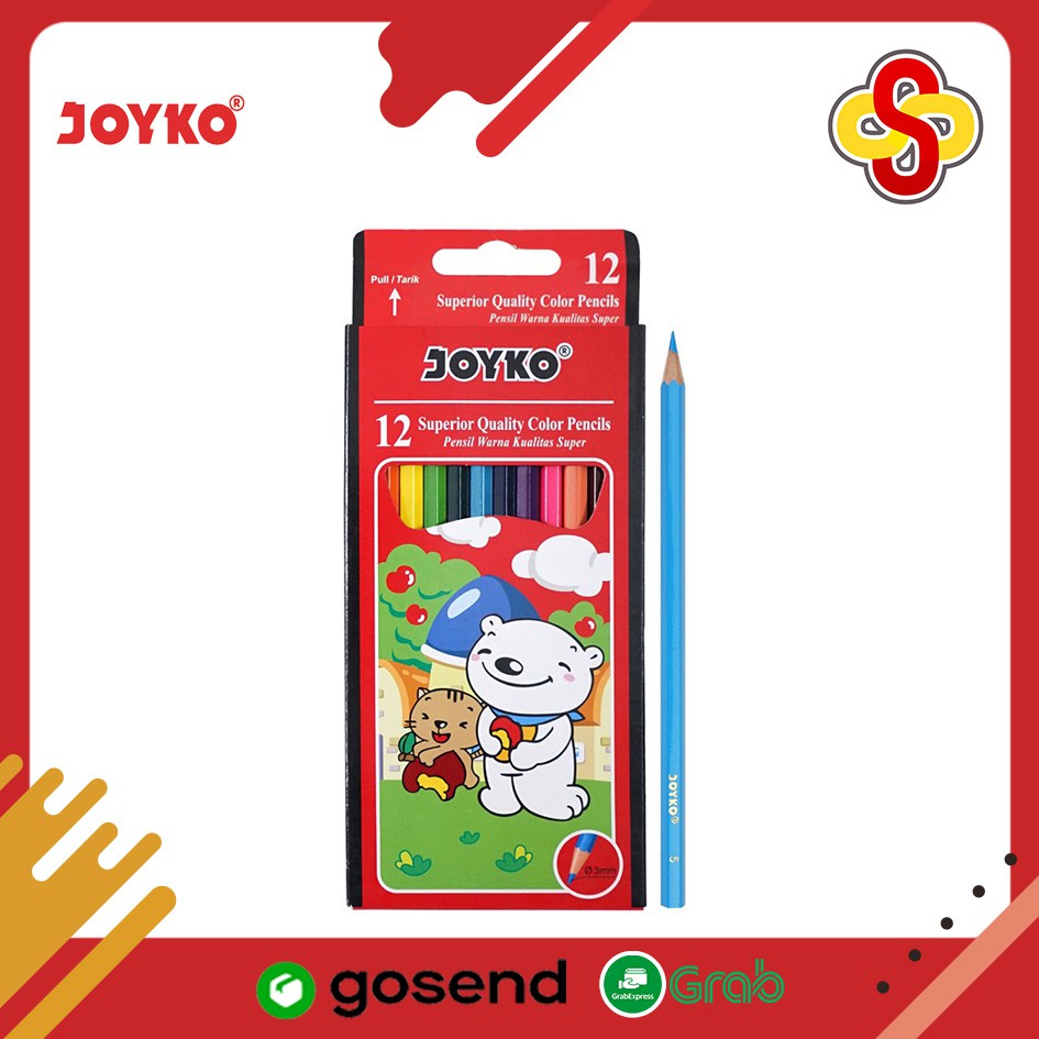

Pensil Warna Joyko Superior Quality Hexagonal Grip PB - 12 Warna
