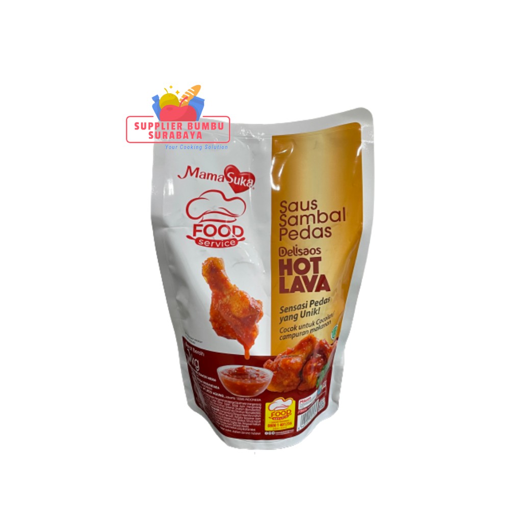 MamaSuka - Delisaos Hot Lava Volcano Sauce Halal Kemasan Ekonomis 1Kg