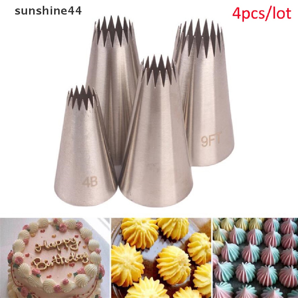 Sunshine 4pcs Spuit Piping Icing Untuk Dekorasi Kue / Cupcake