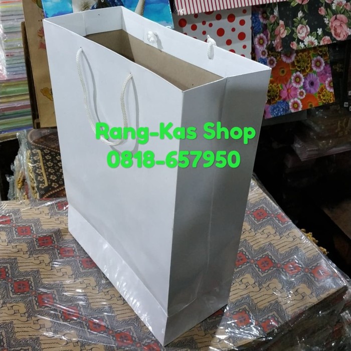 

(TERLARIS) Paperbag PUTIH XL karton Duplex Tebal