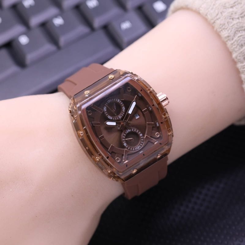 ( BISA COD) Jam Tangan Wanita Cewek F0551L Rubber FNL-8761 Strap Rubber Tanggal Aktif