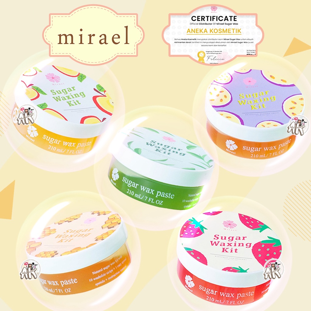 MIRAEL SUGAR WAXING KIT KEMASAN BARU ( APPLE / BRAZZILIAN / GREENTEA / HONEY / STRAWBERRY / BROWN SUGAR )