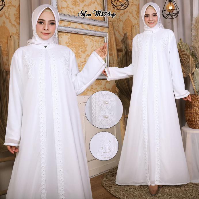 GAMIS PUTIH JUMBO, ABAYA PREMIUM - BROKEN WHITE, XXXL