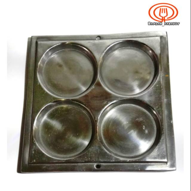 LOYANG CETAKAN MARTABAK MINI / PANCAKE ISI 4 LUBANG ALUMUNIUM TEBAL 12CM BANDUNG
