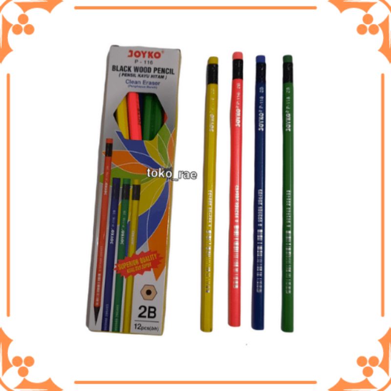 

Pensil Black Wood Pencil Pensil Kayu Hitam Joyko P-116 (Pcs)