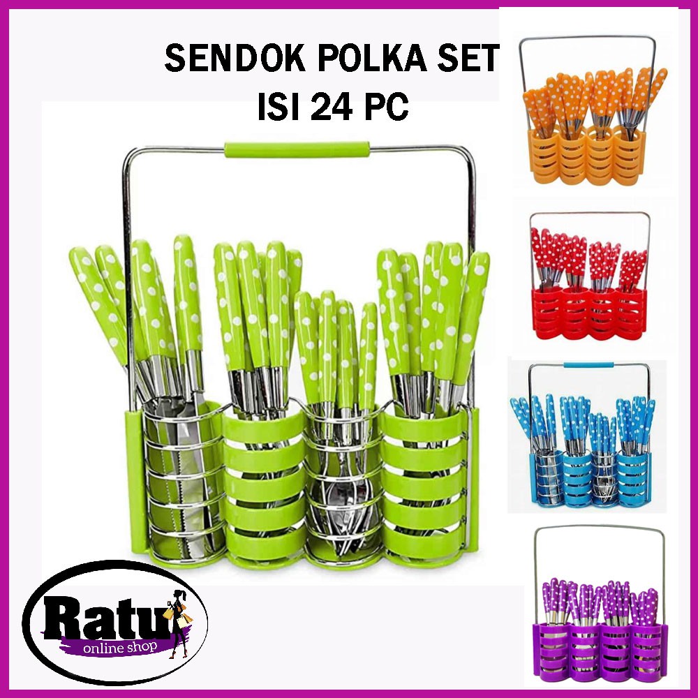 Sendok Polkadot / Sendok Set Polka / Sendok Stainless Polkadot