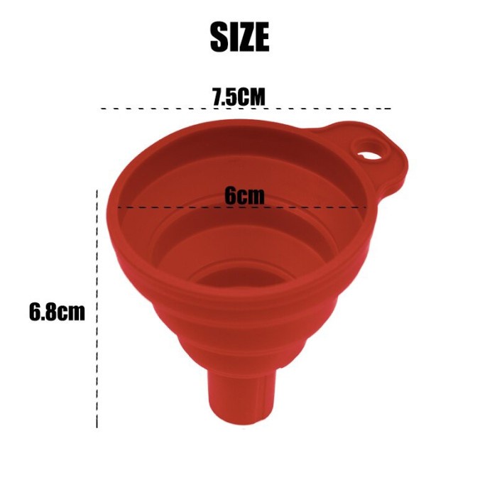 Corong Minyak Bensin Air Model Lipat Collapsible Silicone Funnel