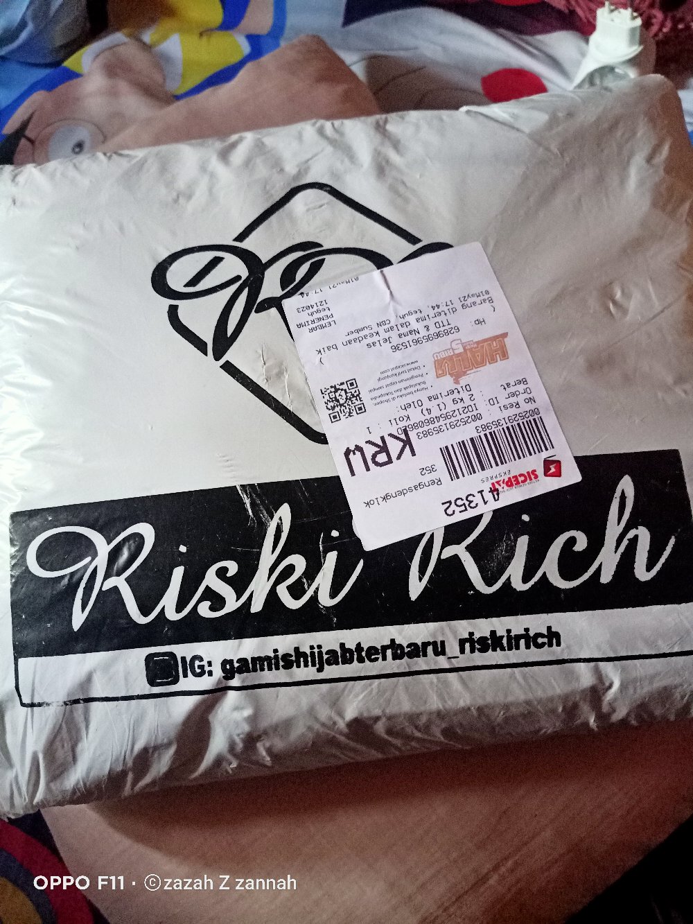 Riskirich Maezurra Gamis Batik Kombinasi Polos