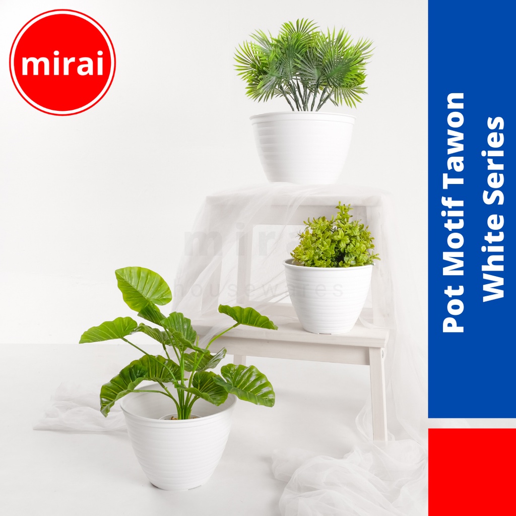 Paket Hemat 1 kg Mirai Pot Bunga Plastik Motif Tawon Putih Grosir