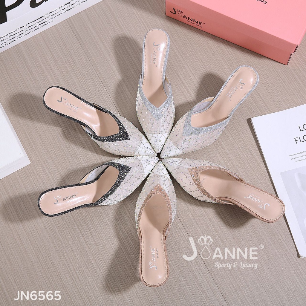 JOANNE Mules Heels Shoes Pesta #JN6565 ORIGINAL