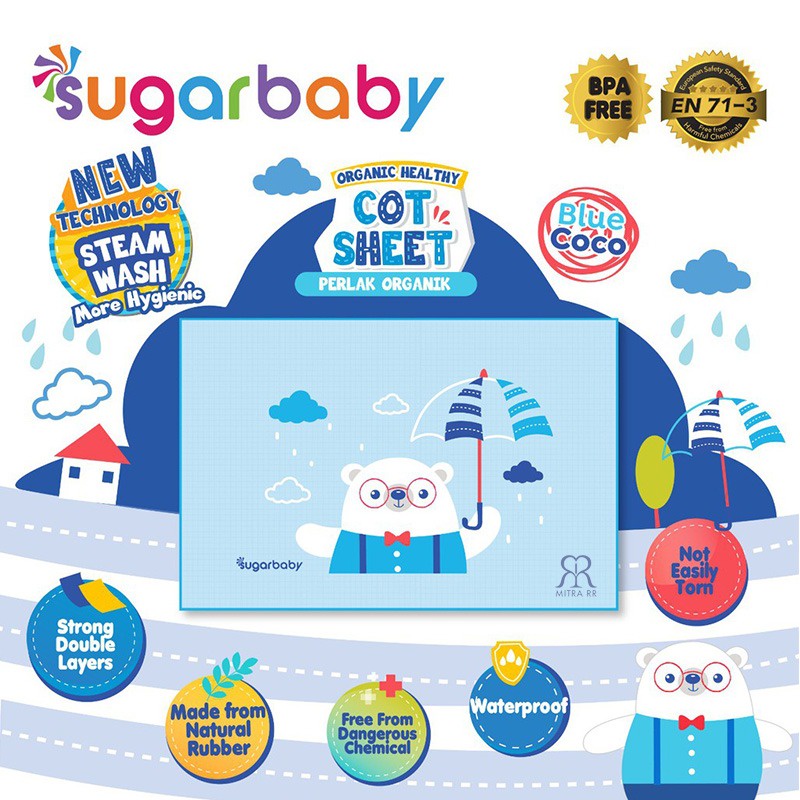 Perlak Bayi Sugar Baby Alas Ompol/ Perlak Karet Waterproof / Perlengkapan Bayi Newborn